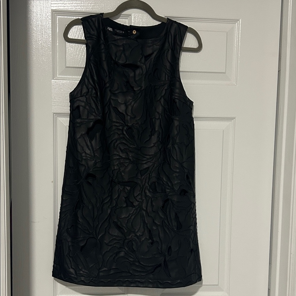 Zara Black Textured Mini Dress